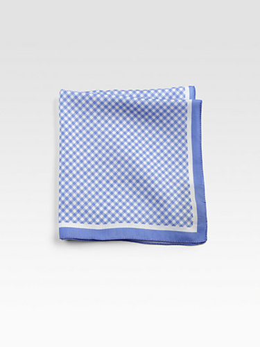 BOSS Black Check Pocket Square