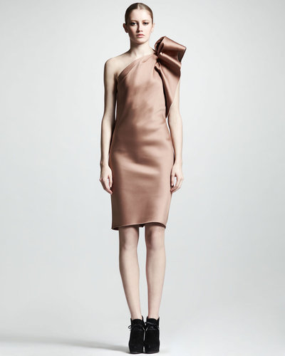 Lanvin One-Shoulder Duchess Satin Dress