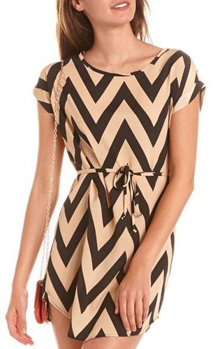 Chevron Stripe Shift Dress