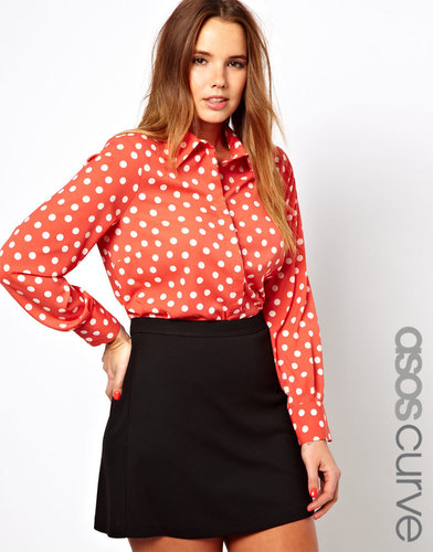 ASOS CURVE Exclusive Shirt in Spot