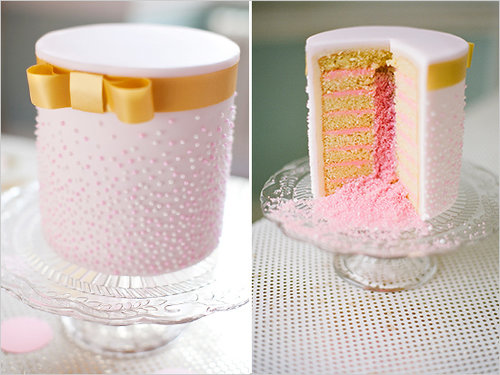 It's not just the outside of this cake that stands out for being dainty with its gold bow and pink dots — just look at the layers of yumminess inside.
Photo by Segerius Bruce Photography via Wedding Chicks
It's not just the outside of this cake that stands out for being dainty with its gold bow and pink dots — just look at the layers of yumminess inside.
Photo by Segerius Bruce Photography via Wedding Chicks