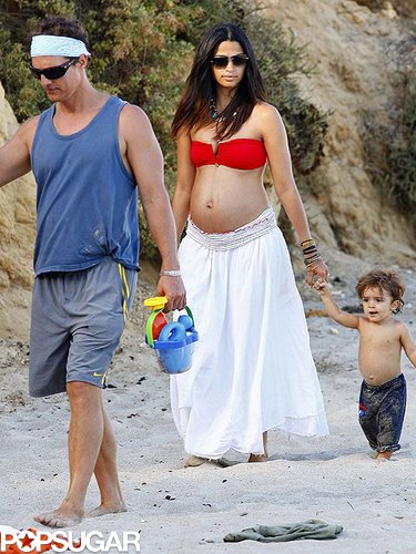 Camila Alves sported a bikini top and flowing skirt to spend the afternoon strolling the beach with Matthew and their son, Levi.
Camila Alves sported a bikini top and flowing skirt to spend the afternoon strolling the beach with Matthew and their son, Levi.