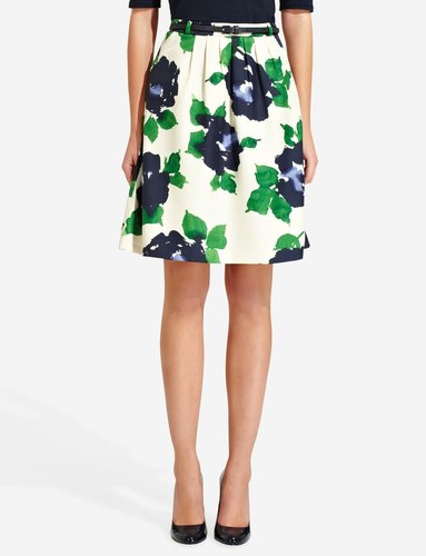 Belted Pleat Front Skirt