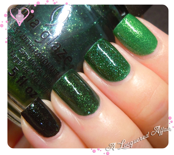 Emerald ombré for #SGSwatchFest