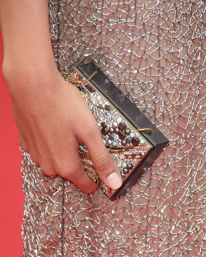 Freida Pinto carried a pearl-and-Swarovski-crystal clutch.
Freida Pinto carried a pearl-and-Swarovski-crystal clutch.