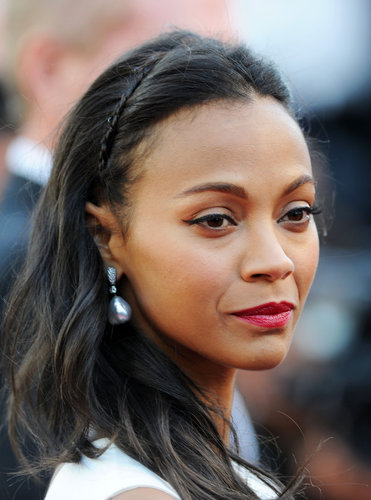 Zoe Saldana's "headband," which she donned at the Cannes Film Festival, was a petite braid formed from her own hair.
Zoe Saldana's "headband," which she donned at the Cannes Film Festival, was a petite braid formed from her own hair.