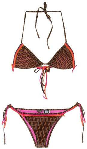 Fendi emblem print bikini