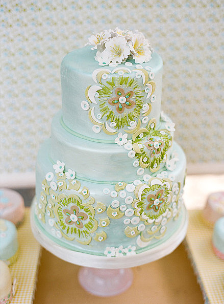 This cake may be blue, but its intricate flower detail makes it unbelievably romantic.
Photo by Lisa Lefkowitz via Style Me Pretty
This cake may be blue, but its intricate flower detail makes it unbelievably romantic.
Photo by Lisa Lefkowitz via Style Me Pretty