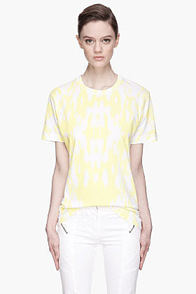 PIERRE BALMAIN Yellow Ikat Print T-shirt