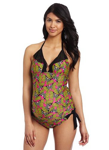 Anything but boring, Maternal America's ruffled tankini ($109) features a vibrant butterfly pattern and ruffled detailing at the neckline.
Anything but boring, Maternal America's ruffled tankini ($109) features a vibrant butterfly pattern and ruffled detailing at the neckline.