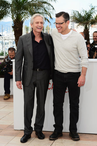 Matt Damon shared a laugh with Michael Douglas at the Behind the Candelabra photocall.
Matt Damon shared a laugh with Michael Douglas at the Behind the Candelabra photocall.