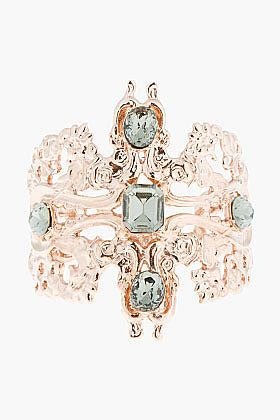 TOM BINNS Rose Gold and black crystal Roccoco Dumont cuffs
