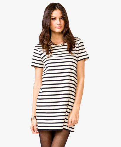 FOREVER 21 Nautical Striped Shift Dress
