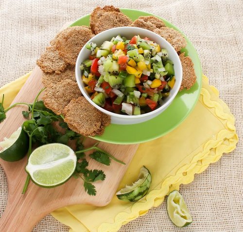 Kiwi Cilantro Salsa with Amaranth Chips