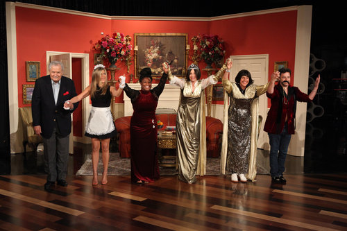 Jennifer Aniston and her dad, John Aniston, join Ellen DeGeneres and Portia de Rossi in a soap opera skit on The Ellen DeGeneres Show.
Source: Michael Rozman/Warner Bros.
Jennifer Aniston and her dad, John Aniston, join Ellen DeGeneres and Portia de Rossi in a soap opera skit on The Ellen DeGeneres Show.
Source: Michael Rozman/Warner Bros.