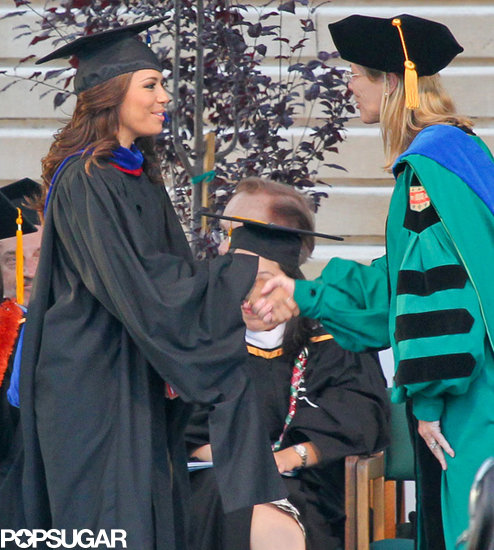 Eva Longoria wore a cap and gown for her graduation form California State University, Northridge.
Eva Longoria wore a cap and gown for her graduation form California State University, Northridge.