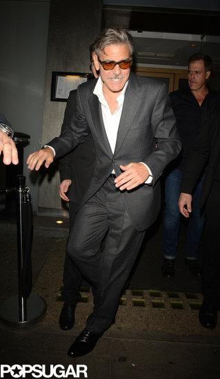 George Clooney left Nobu restaurant in London. George Clooney left Nobu restaurant in London.