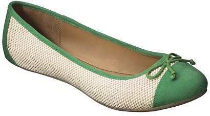 Women's Merona® Madge Cap Toe Ballet Flat - Green