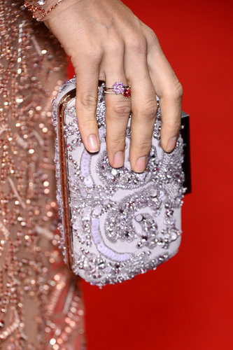 Petra Nemcova carried a beaded white clutch.
Petra Nemcova carried a beaded white clutch.