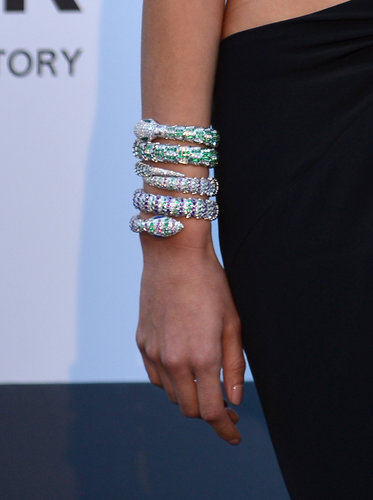 Karolina Kurkova wore a jeweled snake wrap bracelet.
Karolina Kurkova wore a jeweled snake wrap bracelet.