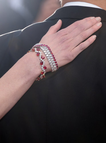 All that white was broken up with some gorgeous ruby and diamond bracelets, also by Harry Winston.
All that white was broken up with some gorgeous ruby and diamond bracelets, also by Harry Winston.