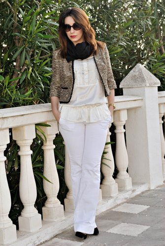Total white & Tweed Jacket