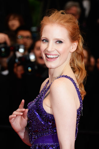 For her night out in Cannes on the All Is Lost red carpet, Jessica Chastain went for a tousled ponytail with natural makeup that played up her eyes.
For her night out in Cannes on the All Is Lost red carpet, Jessica Chastain went for a tousled ponytail with natural makeup that played up her eyes.