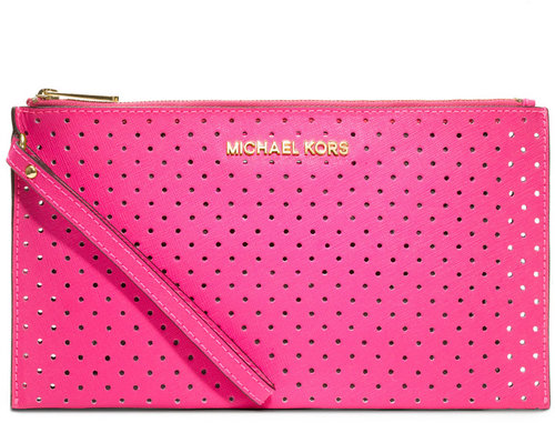 MICHAEL Michael Kors  Large Jet Set Perforated Zip Clutch