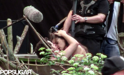 Katie Holmes Packs in a PDA-Filled Day on Set Katie Holmes Packs in a PDA-Filled Day on Set