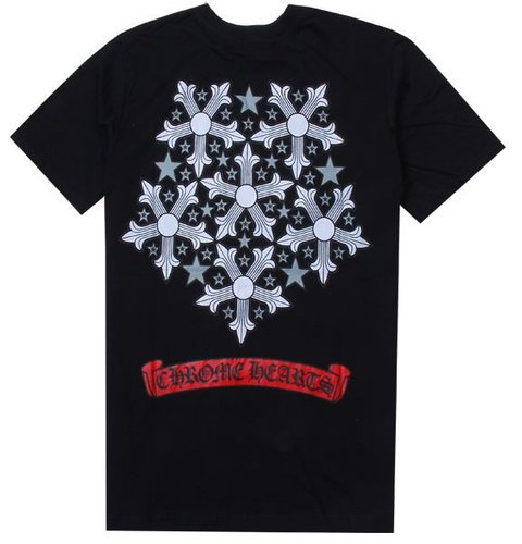 CH aluminium cross pentagram cotton T-shirt