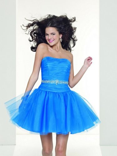 Stunning Simple style charm Tulle Strapless Prom Dress ML9050