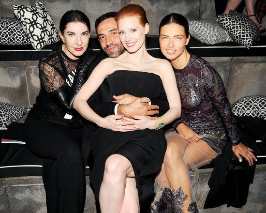 Jessica Chastain and Adriana Lima played around with Riccardo Tisci and artist Marina Abramovic.
Source: Billy Farrell/BFANYC.com
Jessica Chastain and Adriana Lima played around with Riccardo Tisci and artist Marina Abramovic.
Source: Billy Farrell/BFANYC.com