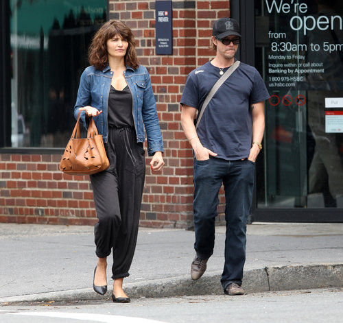 Helena Christensen topped her jumpsuit with a denim jacket, then finished with ballet flats and a tan bag in NYC.
Helena Christensen topped her jumpsuit with a denim jacket, then finished with ballet flats and a tan bag in NYC.