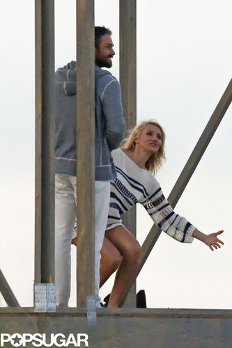 Cameron Diaz Flaunts Her Long Legs While Filming a Flirty Scene Cameron Diaz Flaunts Her Long Legs While Filming a Flirty Scene