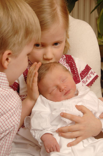 In 2008, newborn baby Princess Eleonore of Belgium was admired by siblings Princess Elisabeth and Prince Gabriel.
In 2008, newborn baby Princess Eleonore of Belgium was admired by siblings Princess Elisabeth and Prince Gabriel.