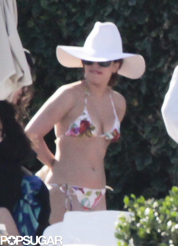 Lady Gaga chose a floral bikini.
Lady Gaga chose a floral bikini.