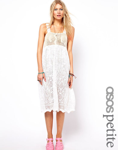 ASOS PETITE Premium Crochet Midi Dress