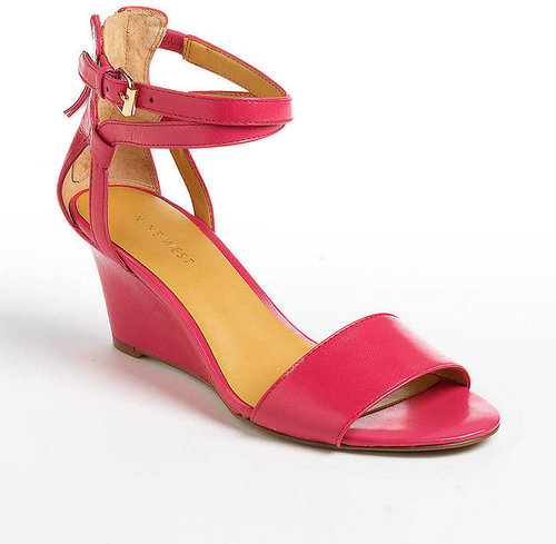 NINE WEST Reelymind Leather Wedge Sandals