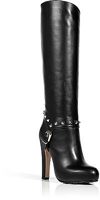 VALENTINO Black Rock Stud Leather Boots