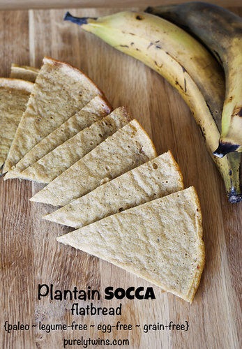 Plantain Socca  (grain-free, egg-free, gluten-free, bean-free)