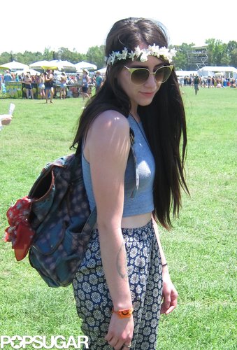 Long, straight hair plus a floral wreath equals a classic festival look.
Photo: Marisa Tom
Long, straight hair plus a floral wreath equals a classic festival look.
Photo: Marisa Tom