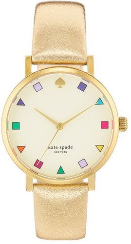 Kate Spade New York 'metro Patchwork' Leather Strap Watch, 34mm