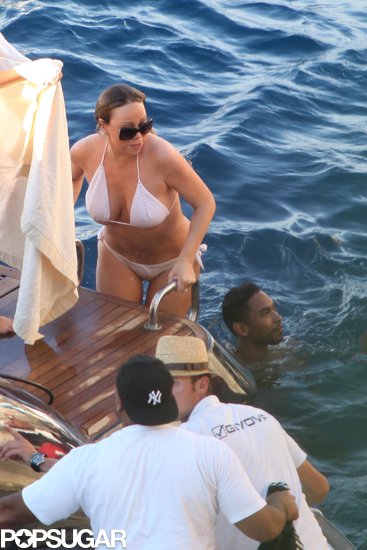 Mariah Carey wore a bikini in the Blue Grotto.
Mariah Carey wore a bikini in the Blue Grotto.