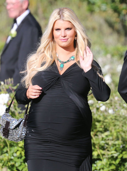 Jessica Simpson wore a black dress to a friend's San Diego wedding in June 2013.
Jessica Simpson wore a black dress to a friend's San Diego wedding in June 2013.