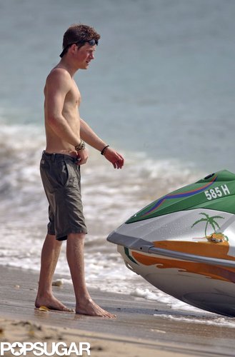 Prince Harry went shirtless while walking along the beach in Barbados back in April 2007.
Prince Harry went shirtless while walking along the beach in Barbados back in April 2007.