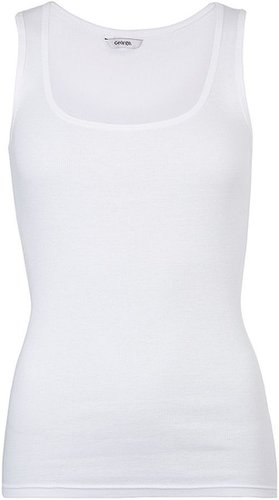 Cotton Ribbed Scoop Neck Vest