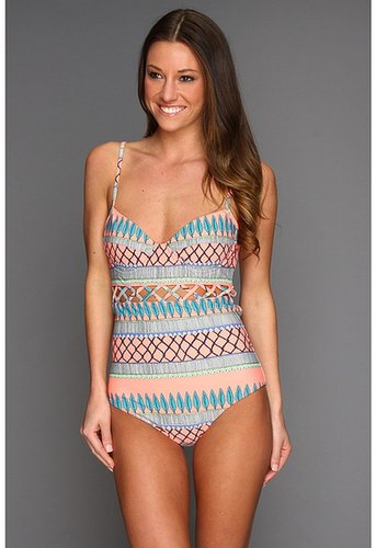 Mara Hoffman - Lattice One-Piece (Frida Coral) - Apparel