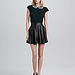 Alice + Olivia Pleated Leather Skirt