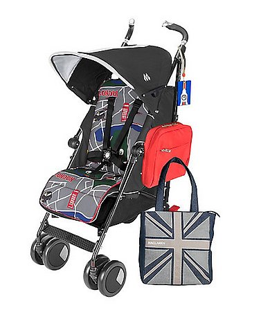 It doesn't get more British than a Maclaren stroller! In honor of the royal baby, the buggy company is introducing a Royal Baby Techno XT StyleSet ($360, originally $465), which includes the Techno XT stroller, a London-themed seat liner, an insulated pannier, a Union Jack tote bag, and a British-themed luggage tag. Perhaps we'll see the duchess pushing it around the grounds!
It doesn't get more British than a Maclaren stroller! In honor of the royal baby, the buggy company is introducing a Royal Baby Techno XT StyleSet ($360, originally $465), which includes the Techno XT stroller, a London-themed seat liner, an insulated pannier, a Union Jack tote bag, and a British-themed luggage tag. Perhaps we'll see the duchess pushing it around the grounds!