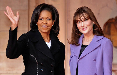 Michelle Obama and French First Lady Carla Bruni-Sarkozy visited a museum in Strasbourg together in April 2009.
Michelle Obama and French First Lady Carla Bruni-Sarkozy visited a museum in Strasbourg together in April 2009.